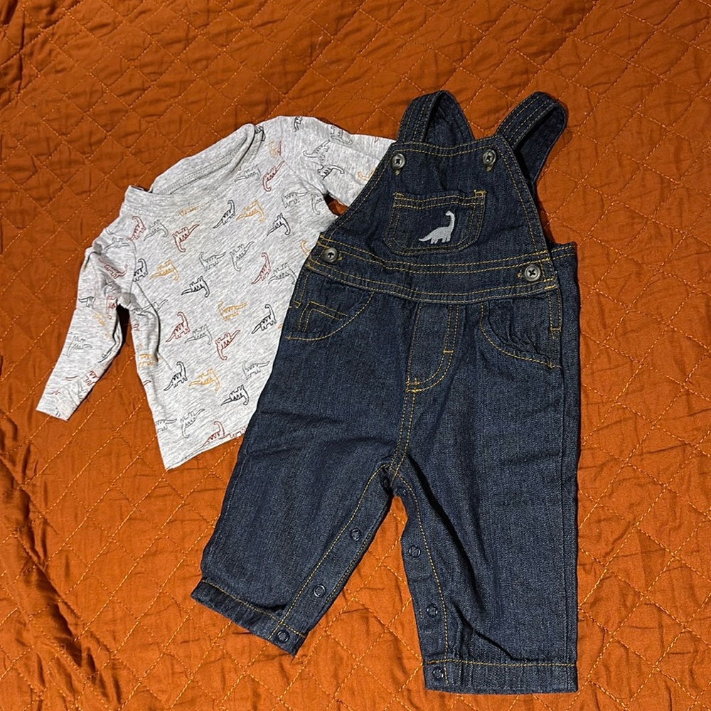Dino Overall Jean Set - Like New